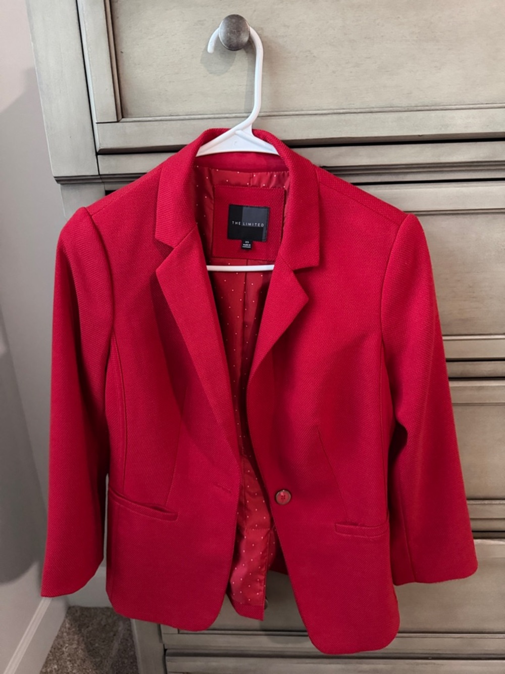 The Limited Red Single-Button Blazer Size XS 
3/4 Sleeve
Excellent Condition